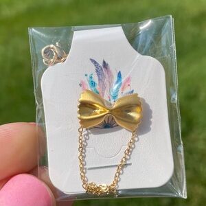 14K gold plated farfalle pasta necklace